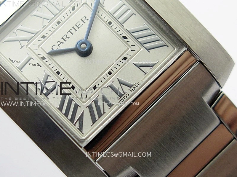 Tank Francaise Ladies 21.2mm SS 8848F 1:1 Best Edition Silver Dial on SS Bracelet Ronda Quartz